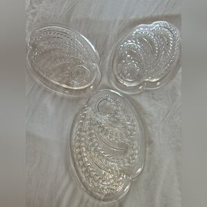 Set Of Three Vintage 50s Federal Glass Hospitality Homestead Wheat 10" Platters